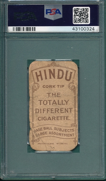 1909-1911 T206 Marquard, Hands At Thighs, Hindu Cigarettes PSA 1