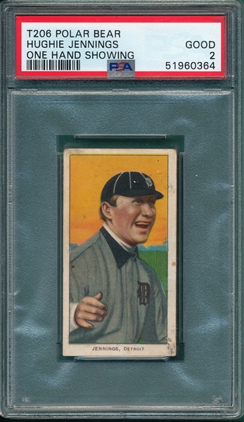 1909-1911 T206 Jennings, One Hand, Polar Bear, PSA 2
