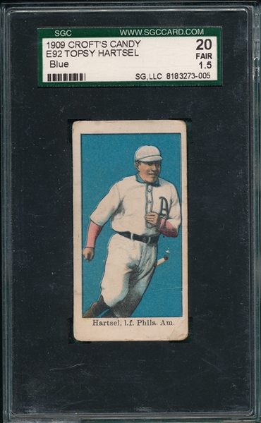 1909 E92 Topsy Hartsel Crofts Candy SGC 20 *Blue*