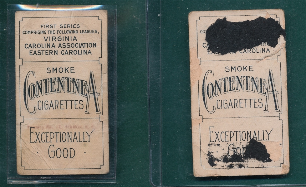 1909 T209 Walsh & McGeehan, Lot of (2) Contentnea Color