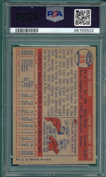1957 Topps #35 Frank Robinson PSA 2 *Rookie*