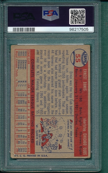 1957 Topps #55 Ernie Banks PSA 2