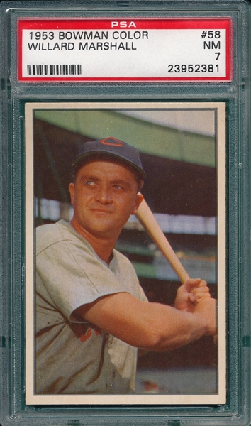 1953 Bowman Color #58 Willard Marshall PSA 7