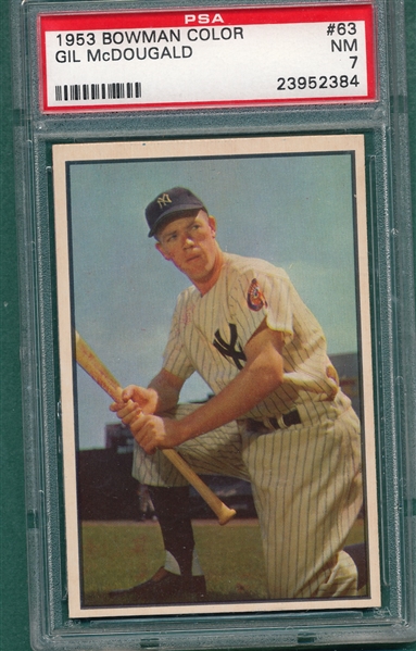 1953 Bowman Color #63 Gil McDougald PSA 7