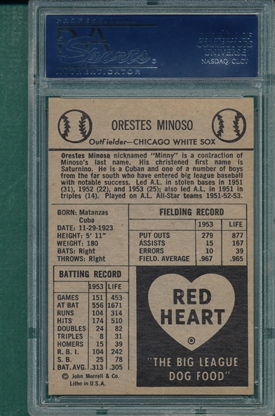 1954 Red Heart Minoso PSA 7.5