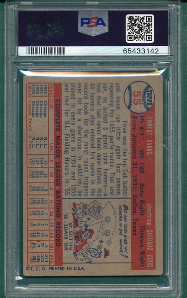 1957 Topps #55 Ernie Banks PSA 3