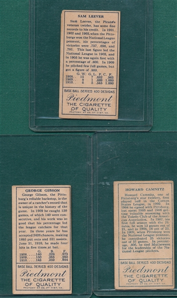 1911 T205 Camnitz, Gibson & Leever, Lot of (3)