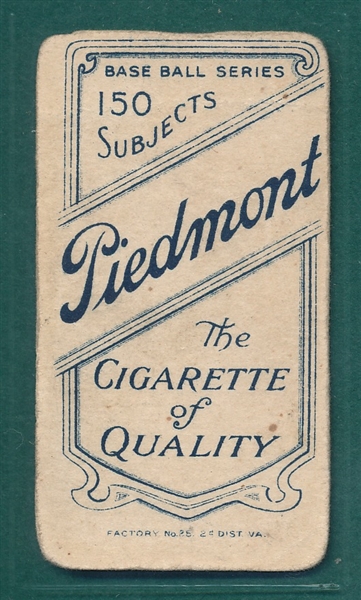 1909-1911 T206 Clarke, Fred, Batting, Piedmont Cigarettes