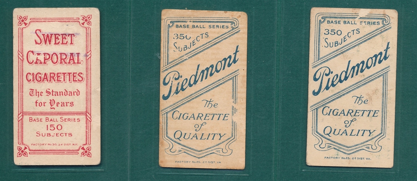 1909-1911 T206 Lot of (3) W/ Fletcher