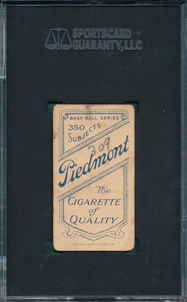 1909-1911 T206 Christie Mathewson, Piedmont Cigarettes SGC 1