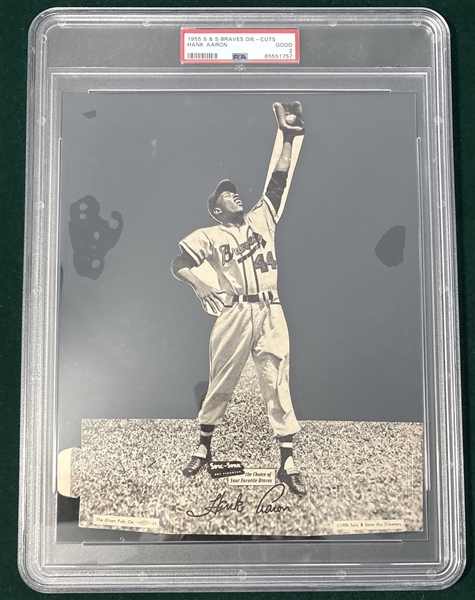 1955 Spic & Span Braves Die-Cuts Hank Aaron PSA 2