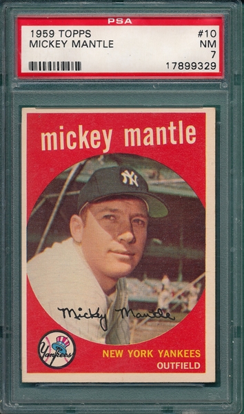 1959 Topps #10 Mickey Mantle PSA 7
