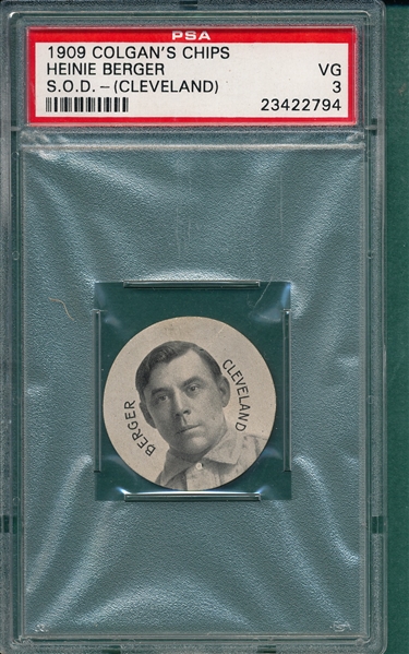 1909 Colgan's Chips Berger, Cleveland, Stars of the Diamond PSA 3