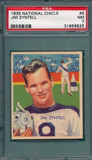1935 National Chicle Football #8 Jim Zyntell PSA 7