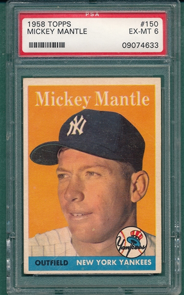1958 Topps #150 Mickey Mantle PSA 6