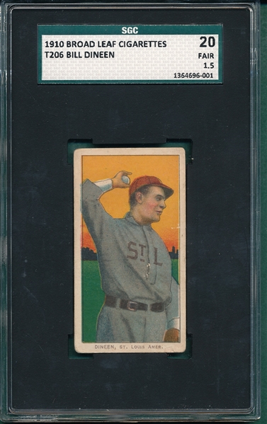 1909-1911 T206 Dineen Broad Leaf Cigarettes SGC 20
