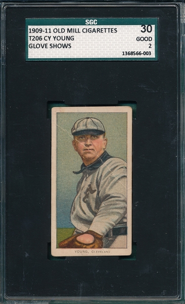 1909-1911 T206 Cy Young Old Mill Cigarettes SGC 30