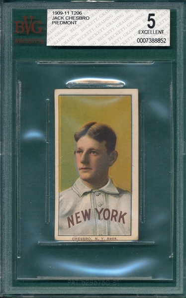 1909-1911 T206 Chesbro, Portrait, Piedmont Cigarettes BVG 5