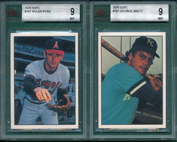 1975 SSPC #167 Brett, Rookie & #187 Nolan Ryan, Lot of (2) BVG