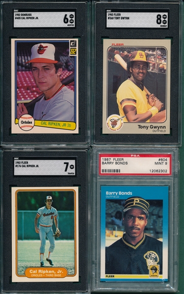 1982-87 Fleer/Donruss Lot of (4) Rookies W/ Ripken, Rookie