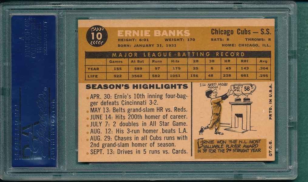 1960 Topps #010 Ernie Banks PSA 7