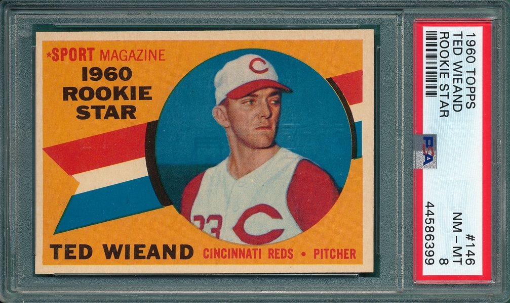 1960 Topps #146 Ted Wieand  PSA 8