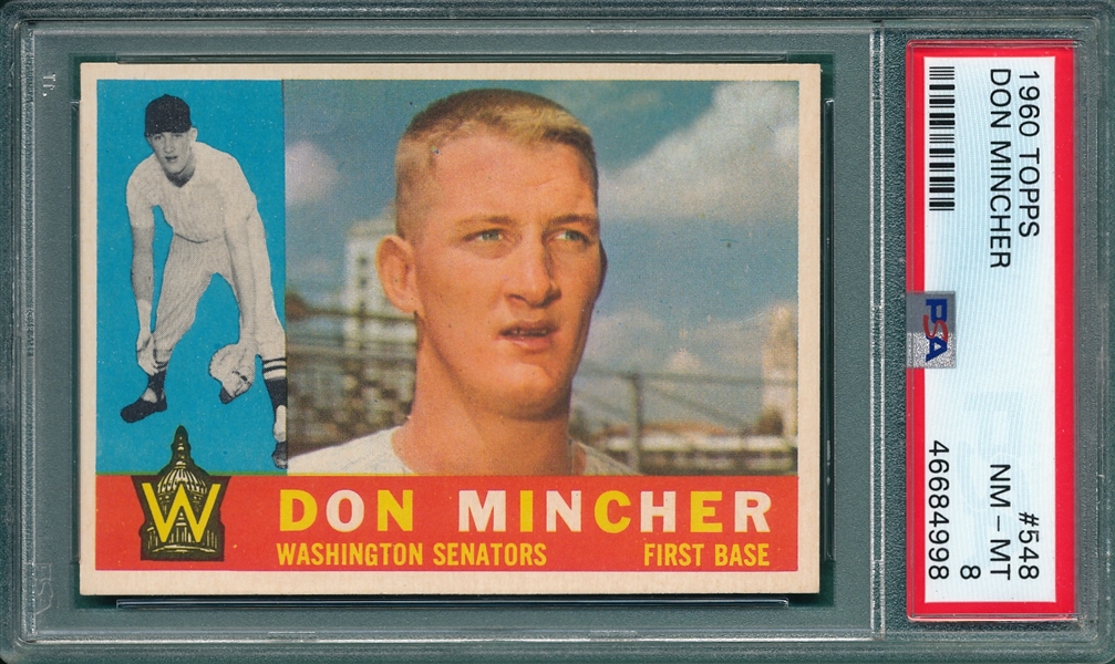 1960 Topps #548 Don Mincher PSA 8