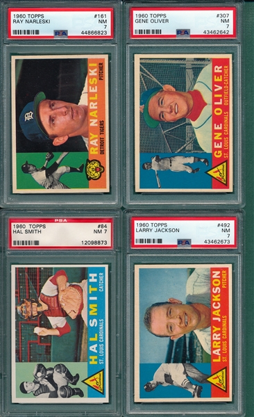 1960 Topps Lot of (4) W/ #307 Oliver PSA 7