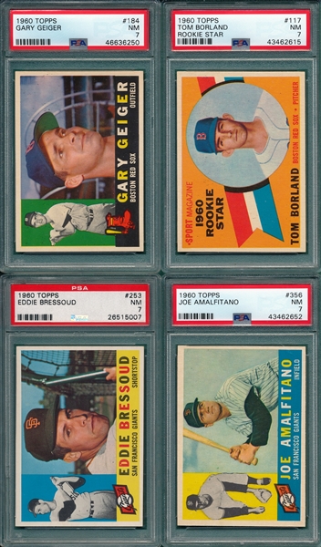 1960 Topps Lot of (4) W/ #184 Geiger PSA 7