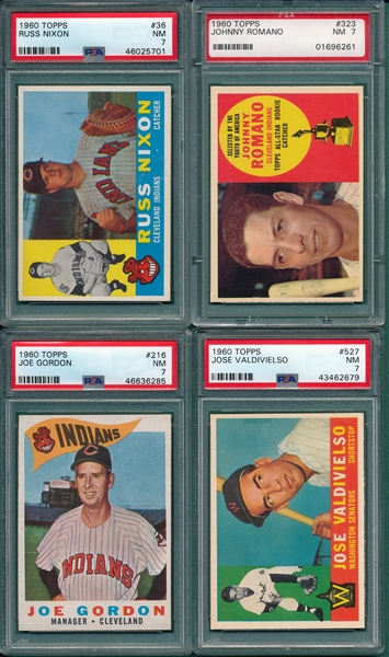 1960 Topps Lot of (4) W/ #216 Gordon PSA 7