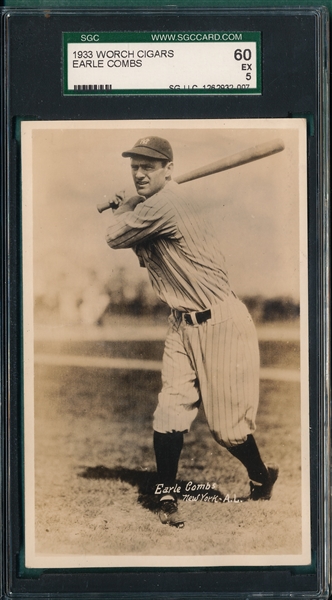 1933 Worch Cigars Earle Combs SGC 60