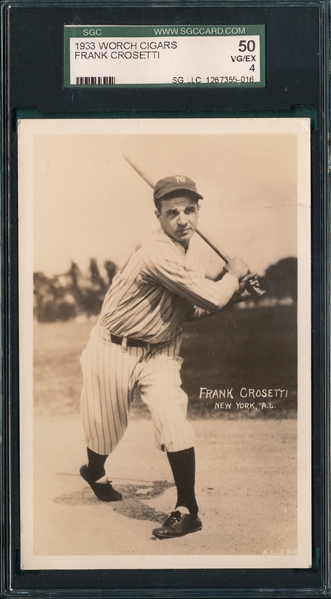 1933 Worch Cigars Frank Crosetti SGC 50