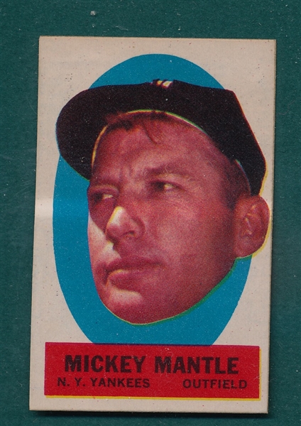 1963 Topps Peel-Offs Mickey Mantle