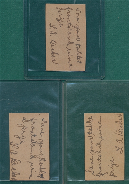 1921 W516-2-2 Lot of (3) W/ Barnes