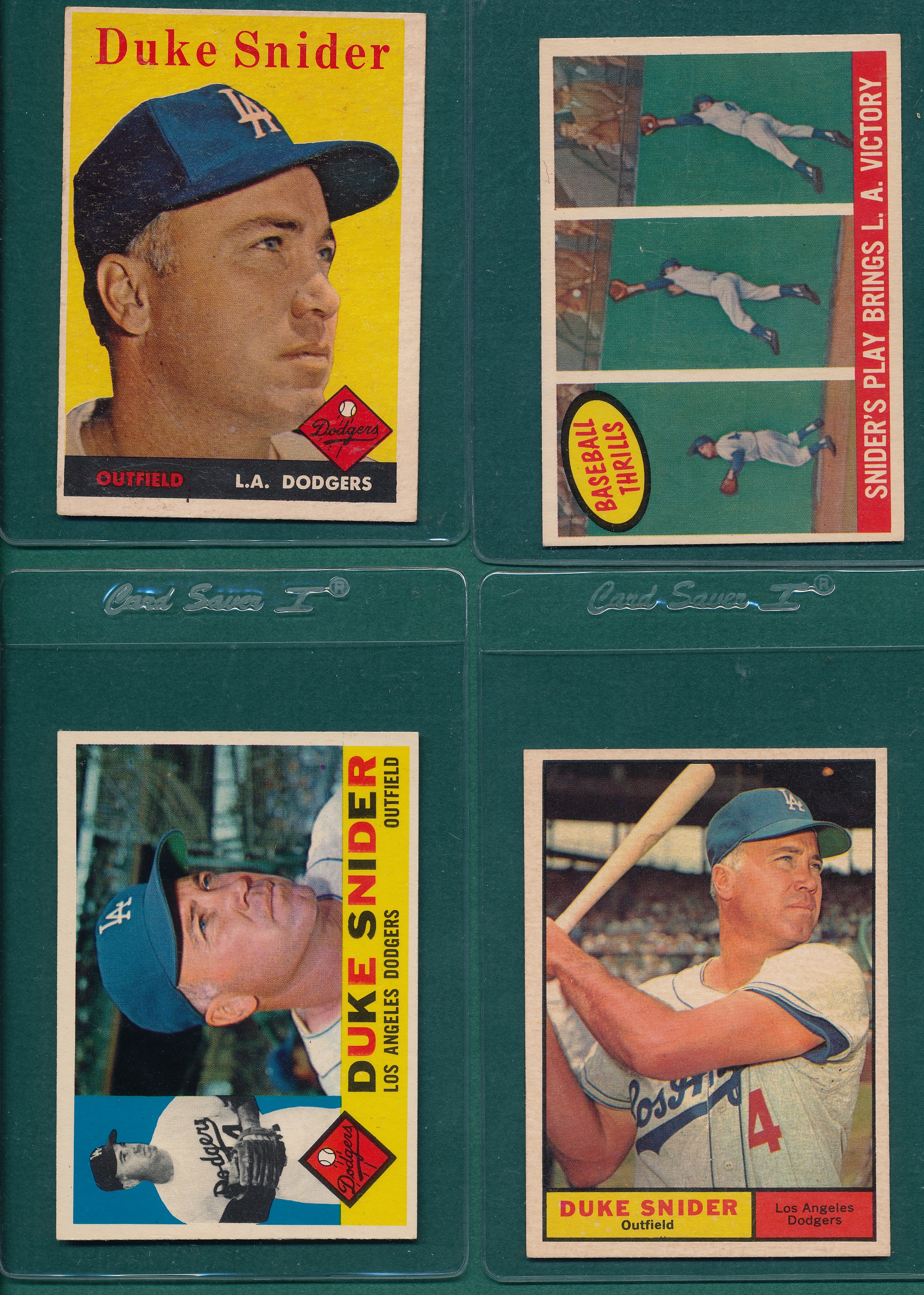 Color Duke Snider Lot Detail - 1958-61 Topps Duke Snider Lot of (4)