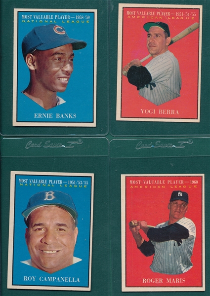 1961 Topps MVPs Lot of (8) W/ Banks & Berra