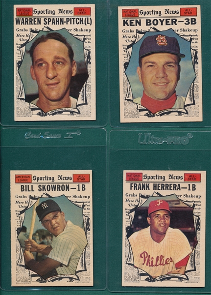 1961 Topps Lot of (4) All Stars W/ Spahn *Hi*