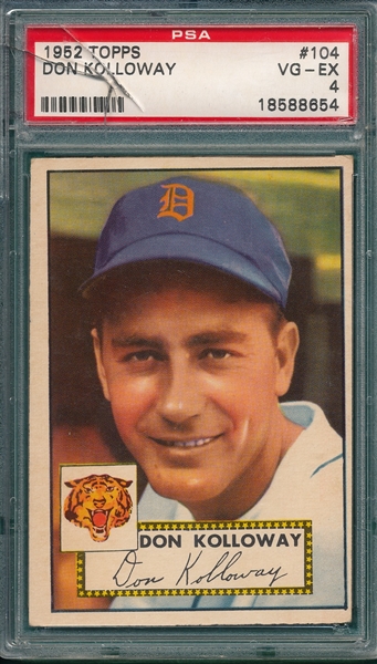 1952 Topps #104 Don Kolloway PSA 4