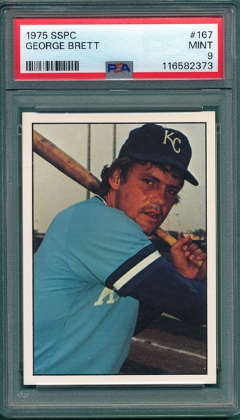 1975 SSPC #167 Brett, Rookie, PSA 9