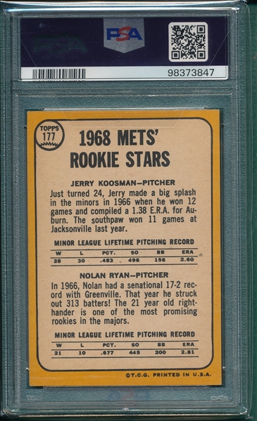 1968 Topps #177 Nolan Ryan PSA 4 *Rookie*