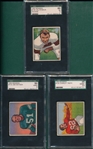 1950 Bowman Football Lot of (3) W/ #129 Trippi SGC