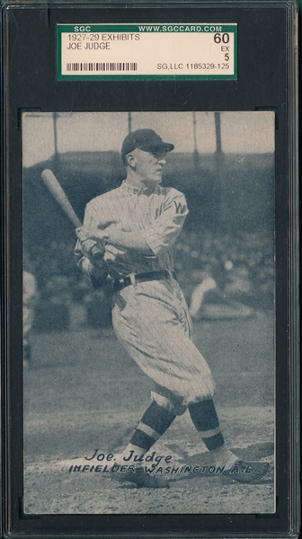1926-29 Exhibits Joe Judge SGC 60 *PC Back* 