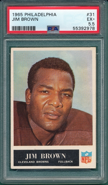 1965 Philadelphia Football #31 Jim Brown PSA 5.5