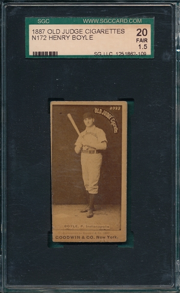1887 N172 #36-4 Henry Boyle Old Judge Cigarettes SGC 20