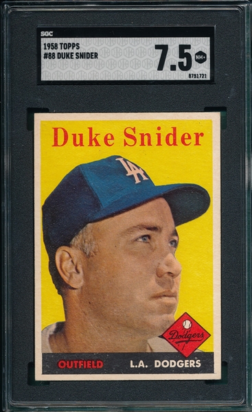 1958 Topps #88 Duke Snider SGC 7.5
