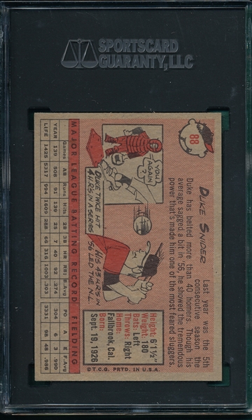 1958 Topps #88 Duke Snider SGC 7.5