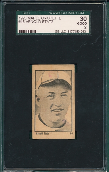 1923 V117 Arnold Statz Maple Crispette SGC 30