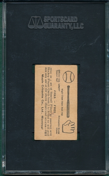 1923 V117 Arnold Statz Maple Crispette SGC 30