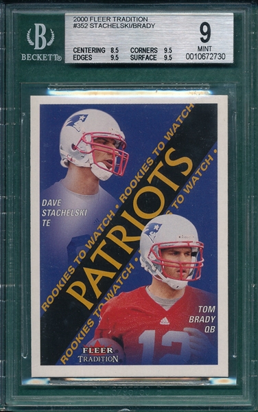 2000 Fleer Tradition #352 Tom Brady BVG 9 *Rookie*