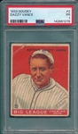1933 Goudey #002 Dazzy Vance PSA 1